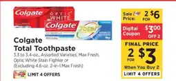 ShopRite Colgate Total Toothpaste offer