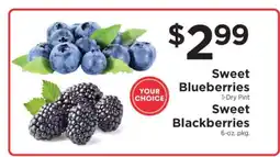 ShopRite Sweet Blueberries or Sweet Blackberries offer