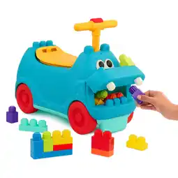 Walmart Battat Blue Ride-On Hippo with 26 Building Blocks and Storage, Ride-On Toy for Toddlers 12 Months + offer