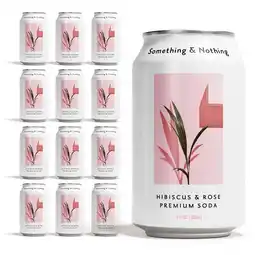 Walmart Something & Nothing Lightly Carbonated Hibiscus & Rose Premium Soda Case of 12 x 12 Fl Oz offer