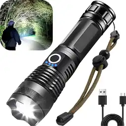 Walmart Ggpg 100000 High Lumens Flashlights,Usb Rechargeable Powerful Waterproof Super Very Bright Lighting offer