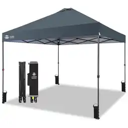 Walmart CROWN SHADES 10x10 Pop Up Canopy Patented Center Lock One Push Instant Outdoor Canopy Tent Grey offer