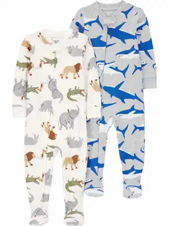 Walmart Toddler Pajama, 2-Pack, One-Piece, Sizes 12M-5T offer