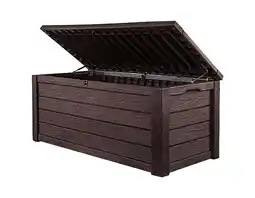 Walmart Keter Eastwood 150 Gallon Durable Resin Outdoor Deck Box Storage Organization, Brown offer