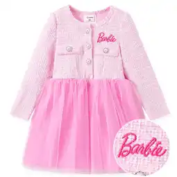 Walmart Girls Tutu Dresses Logo Embroidered Pearl Button Long Sleeves Pink Outfits Sizes 3-10 offer