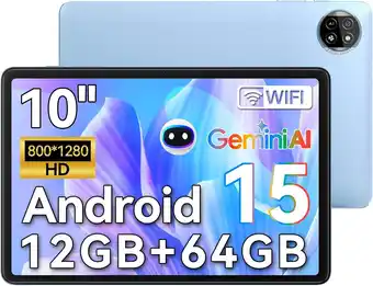 Walmart Blackview 2025 Android Tablets 4GB RAM 64GB ROM 10.1 inch Tablet with Case Wi-Fi 6 Google GMS, Blue offer