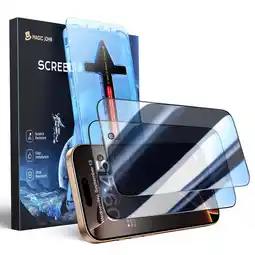 Walmart Magic John 2 Pack Privacy Screen Protector for iPhone 16 Pro Max Corning Tempered Glass Ease of Use offer