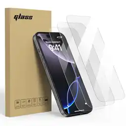 Walmart TOPVISION 3-Pack Screen Protector for iPhone 15/16(6.1), HD Clear Tempered Glass, Case Friendly offer