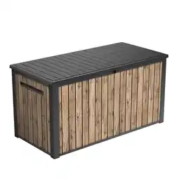 Walmart Keter Signature 170 Gallon Durable Resin Outdoor Deck Box Storage Organization, Pine offer