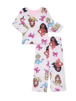 Walmart Toddler Girls Microfleece Pajama Top and Pants Set, 2-Piece, Sizes 12M-5T offer