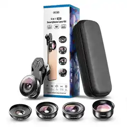 Walmart APEXEL 5 in 1 Lens Kit 4K HD 2X Telescope 195 Fisheye 10x Macro Lens for Phones Case offer