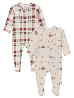 Walmart by Gerber Gender Neutral Sleep ´N Play Christmas Pajamas, 2-Pack, Sizes Newborn - 6/9 Months offer