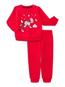 Walmart Minnie and Friends Baby Girls Crewneck Sweatshirt and Joggers Set, 2-Piece, Sizes 0/3M-24M offer