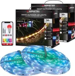 Walmart Monster Smart Lighting Outdoor LED Lights, RGBIC Flow Multicolor LED Light Strip, 100’ offer