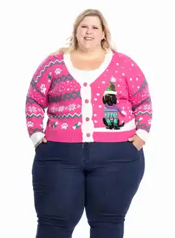 Walmart x Glitter and Lazers Women's Yappy Howlidays Cardigan, Sizes S-5X offer