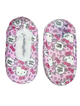 Walmart Hello, Kitty Toddlers' Fuzzy Babba Slippers Socks, Sizes 3T-4T offer