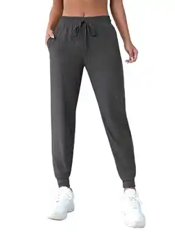 Walmart Joggers for Women Elastic Waist Sweatpants Tapered Pants Workout Lounge Trousers with Pockets offer