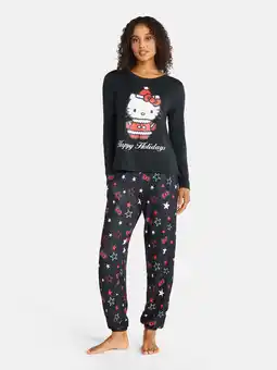 Walmart Hello Kitty Women's Happy Holidays Sleep Tee and Joggers Pajama Set, 2-Piece, Sizes S-3X offer