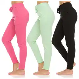 Walmart Womens Running Workout Fleece Joggers Sweatpants with Pockets and Ealstic Cuff, Pack of 3 Up to XXL offer