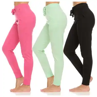 Walmart Womens Running Workout Fleece Joggers Sweatpants with Pockets and Ealstic Cuff, Pack of 3 Up to XXL offer