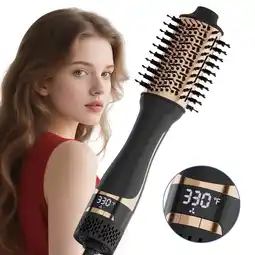 Walmart SKIMI Hair Dryer Brush, Hot Air Brush Digital Display, Blowout Brush Ceramic Barrel, Heated Brush offer