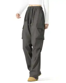 Walmart Women's Parachute Cargo Pants with Pockets Quick Dry Hiking Pants Lightweight Baggy Joggers offer