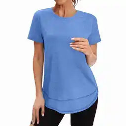 Walmart Womens Workout Tops Activewear T-Shirts Short Sleeve Sun Protection Quick Dry Spring Summer offer