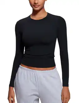 Walmart Softembrace Long Sleeve Shirts for Women Soft Basic Tight Tops Fitted Casual Going Out T-shirts offer