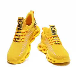 Walmart Womens Lightweight Air Cushion Comfortable Sneakers Yellow size 7-7.5 offer