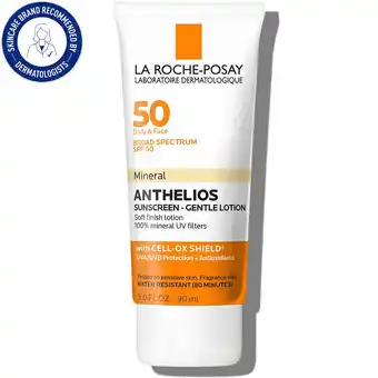 Walmart La Roche-Posay Anthelios SPF 50 Gentle Lotion Mineral Sunscreen , 3.0 fl oz offer