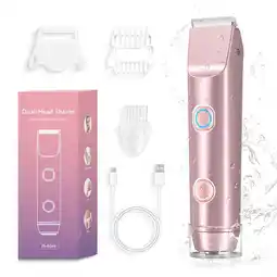 Walmart MichPong Body Hair Trimmer for Women, Dual-head Shaver Face Bikini Trimmer, Rechargeable Wet Dry Use offer