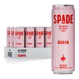 Walmart Spade Premium Natural Soda Zero Sugar Guava (12 Pack, 12 oz Cans) offer