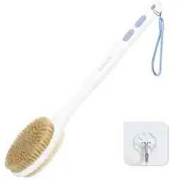 Walmart Bubbob Long Handle Back Scrubber for Shower, Double Sided Bristles for Wet or Dry Brushing, 1 Hook offer