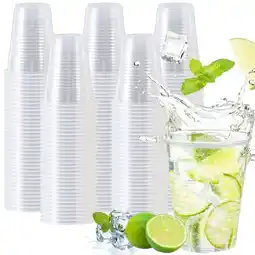 Walmart Lamosi 12 oz Clear Plastic Cups Disposable Crysta Cold Drinking Cup, 300 Pack offer
