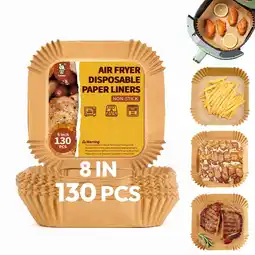 Walmart Katbite 8 inch 130pcs Air Fryer Liners, Non Stick Disposable Paper Liner Parchment Paper offer