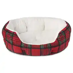 Walmart Vibrant Life Small Dog and Cat Cuddler Bed, Red and Black Plaid, 18 x 16 offer