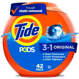 Walmart Tide PODS Liquid Laundry Detergent Pacs, Original Scent, 42 Count offer