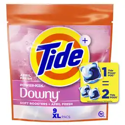 Walmart Tide Power PODS with Downy Soft Boosters Laundry Detergent Pacs, April Fresh Scent, 9 Count offer