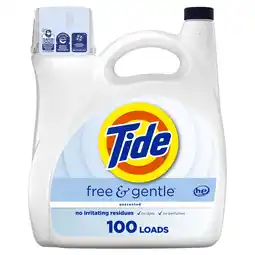 Walmart Tide Free & Gentle Laundry Detergent Liquid, 132 fl oz, 100 Loads offer