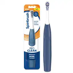 Walmart Spinbrush NEW PRO CLEAN Battery Powered Electric Toothbrush for Adults, Soft Bristles, Blue, 1 Count offer