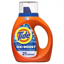 Walmart Tide Ultra Oxi Boost Liquid Laundry Detergent, Advanced Stain Remover, 30 fl oz, 21 Loads offer