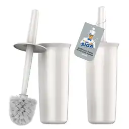 Walmart MR.SIGA Toilet Bowl Brush and Holder for Bathroom Cleaning, White, 2 Pack offer