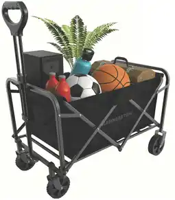 Walmart Hammerstone Foldable Wagon, Foldable Heavy-Duty Utility Wagon Cart with 220 lb Capacity, Black offer