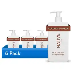 Walmart (6 pack) Native Moisturizing Conditioner, Coconut and Vanilla, Sulfate and Paraben Free, 16.5 oz offer