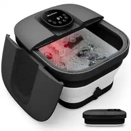 Walmart MaxKare Collapsible Foot Spa with Massager and Heat, Foot Spa Massager with Bubble Heat,Black offer