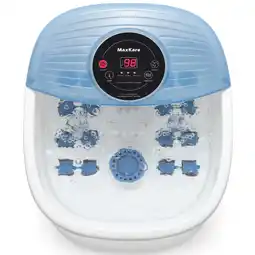 Walmart MaxKare Foot Spa Bath Massager with Heat, Bubbles, and Vibration for Soothe and Comfort Feet, Blue offer