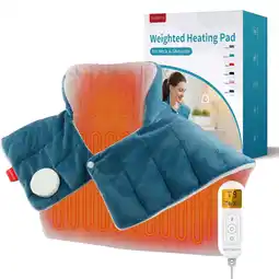 Walmart Comfytemp Weighted Heating Pad for Neck and Shoulders, FSA HSA Eligible, 19x 24, Blue offer