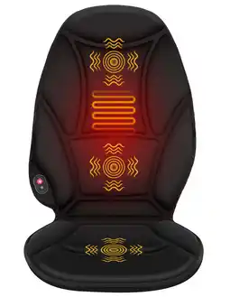 Walmart Vibration Back Massager with Heat, Seat Cushion Massager Chair Pad for Home Office Car, Black, Gifts offer