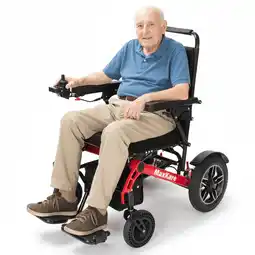Walmart MaxKare Foldable Electric Wheelchair, 5 Speeds, 2 Modes, Dual Motors, for Adults & Senior, Black/Red offer
