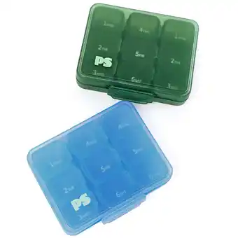 Walmart Popsugar Travel Pill Organizer - 2 Piece Travel Pill Box 7 Compartments Easy To Open Vitamin Box offer